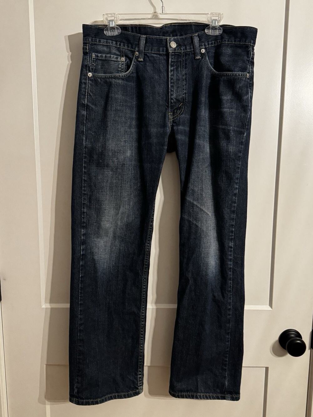Levis 559 Jeans Mens 34 X 30 Blue Denim Relaxed Straight Whisker Wash Faded